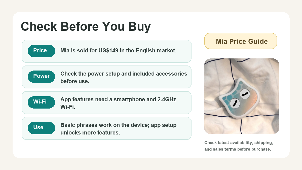 Mia buying checklist