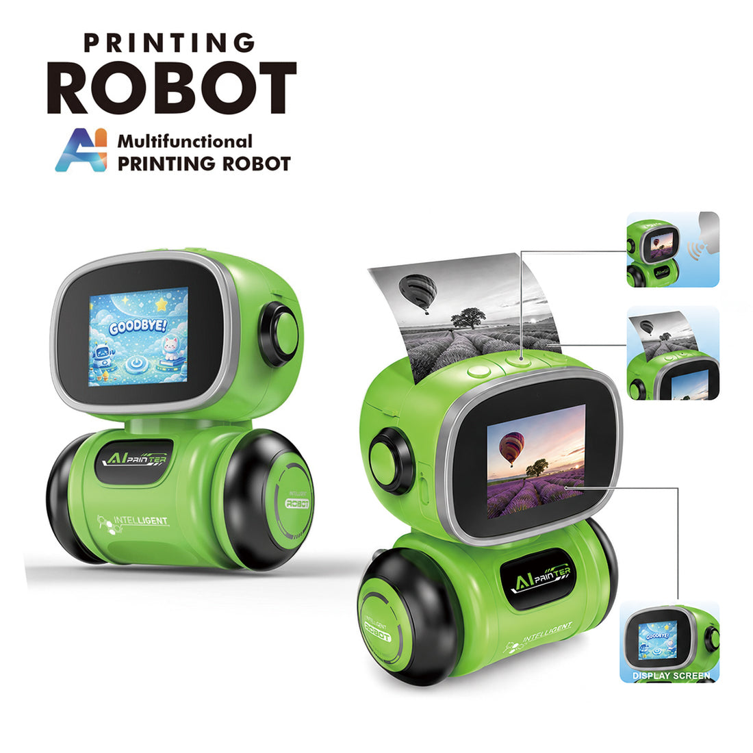 AI Voice Sticker Printer printing example