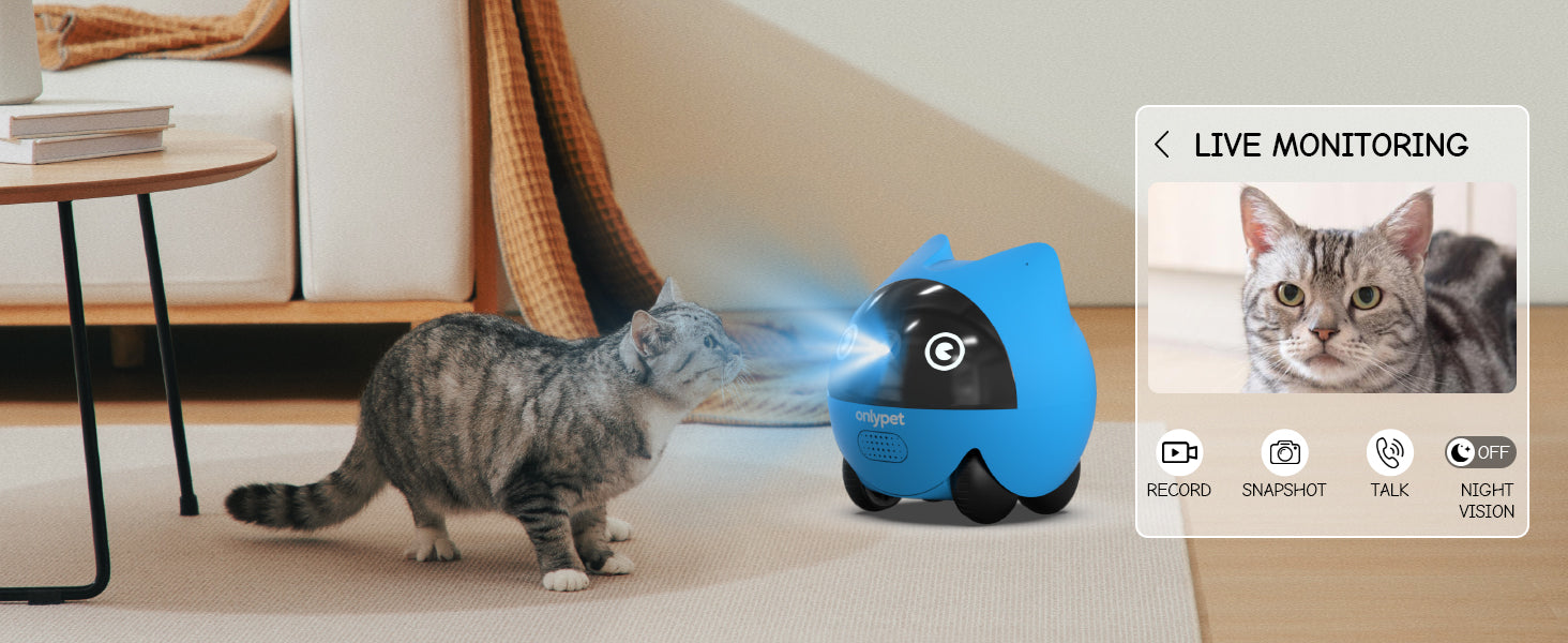 Live monitoring app view showing the laser feature in use