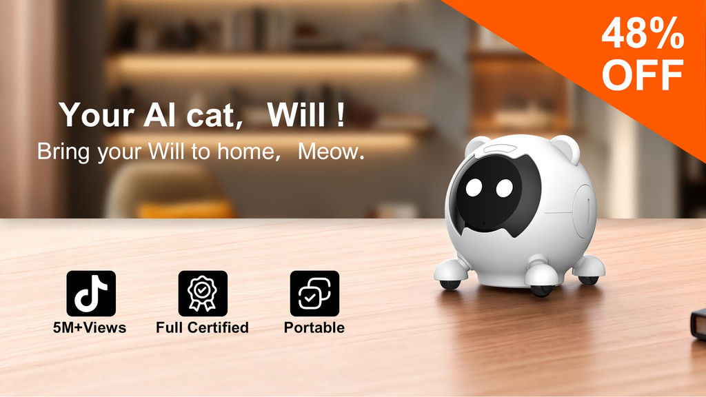 WILL AI robot cat product image from Kickstarter