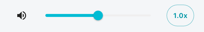 The Home screen volume slider with the speed button on the right